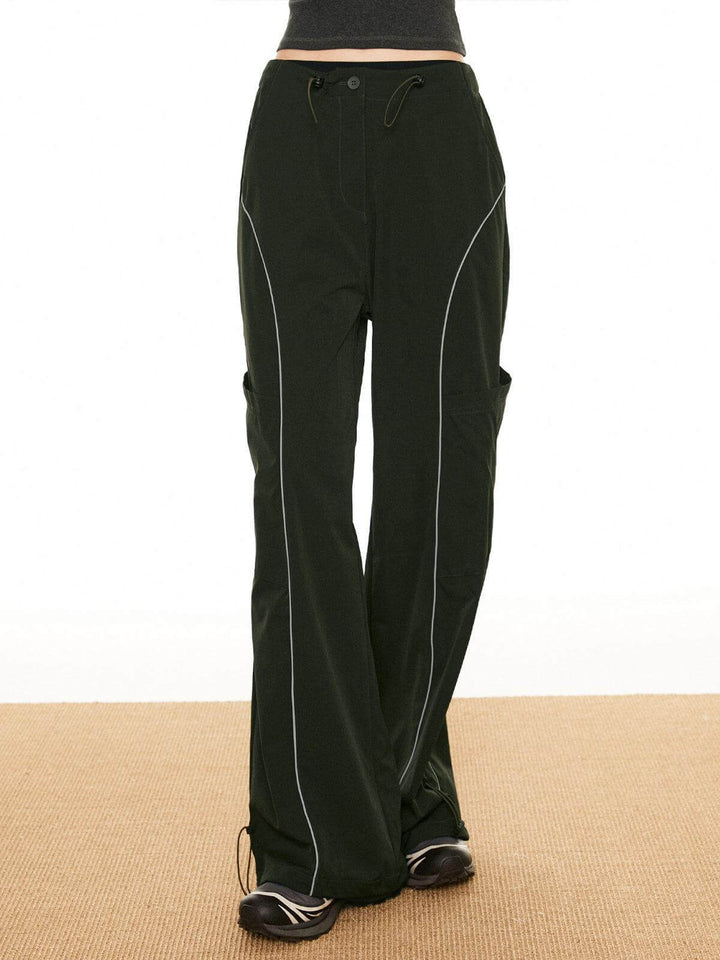 Women's Contrast Piping Drawstring Trousers
