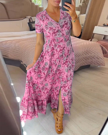Women's Floral Boho Maxi Dress