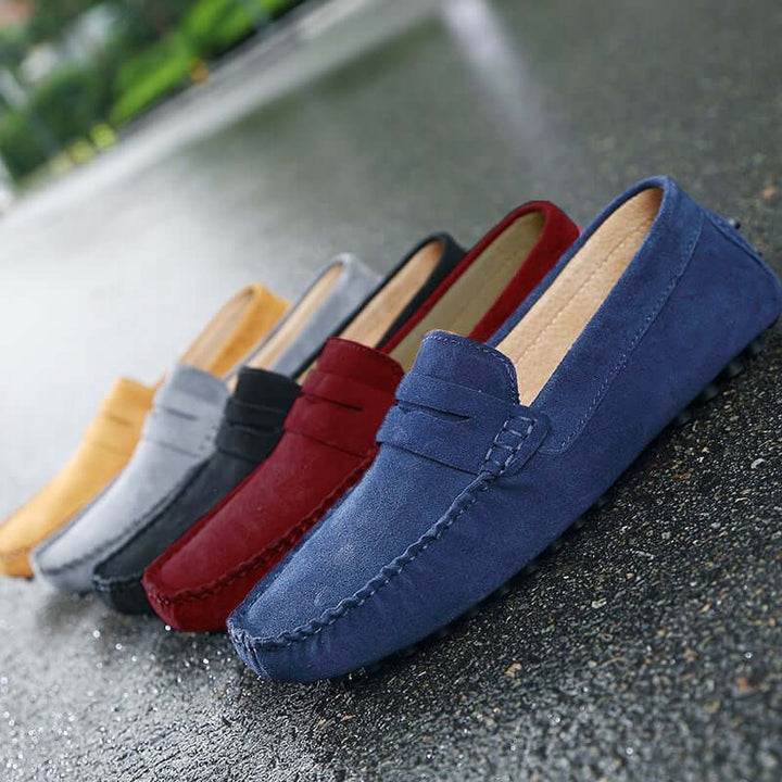 Men's Suede Loafers - Slip-On Moccasin Toe