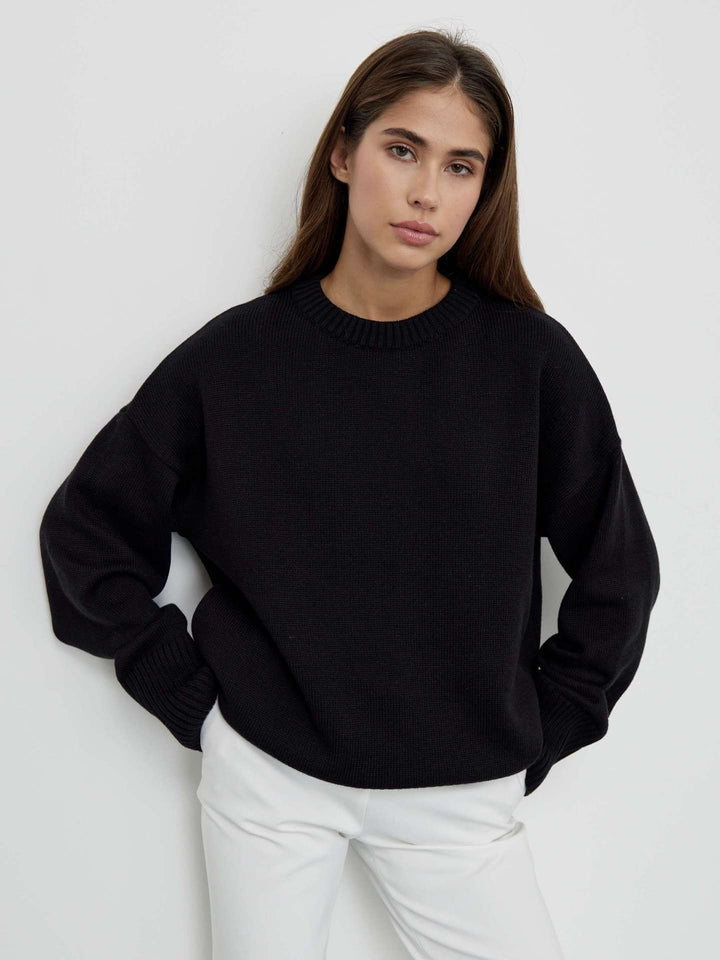 Women's V-Neck Ribbed Knit Sweater