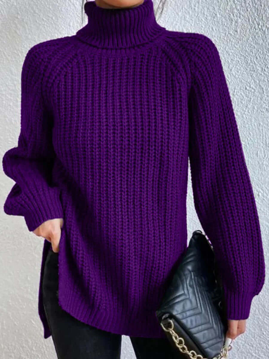 Women's Turtle Ribbed Knit Sweater