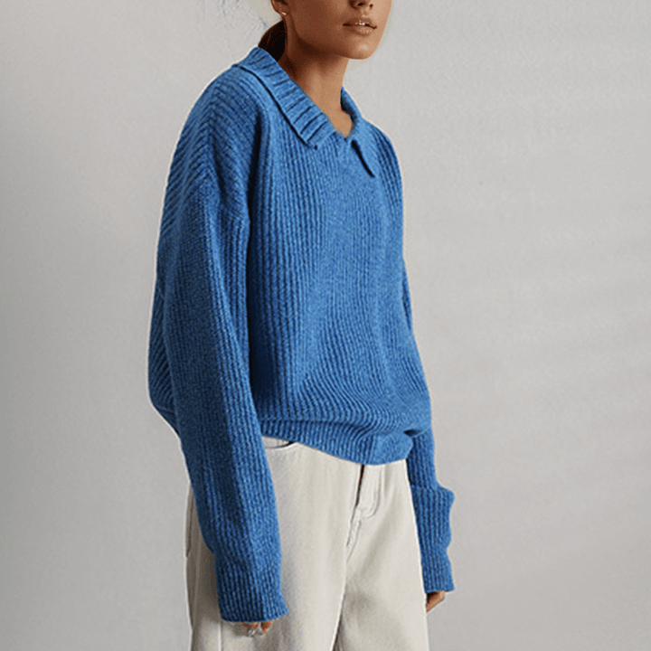 Women's Loose Knitted Jumper - Long Sleeve