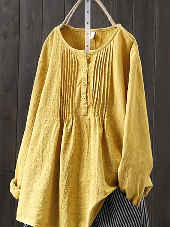 Women's Retro Cotton & Linen Casual Shirt
