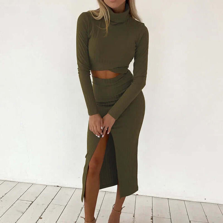 Women's Ribbed Knit Two-Piece Set