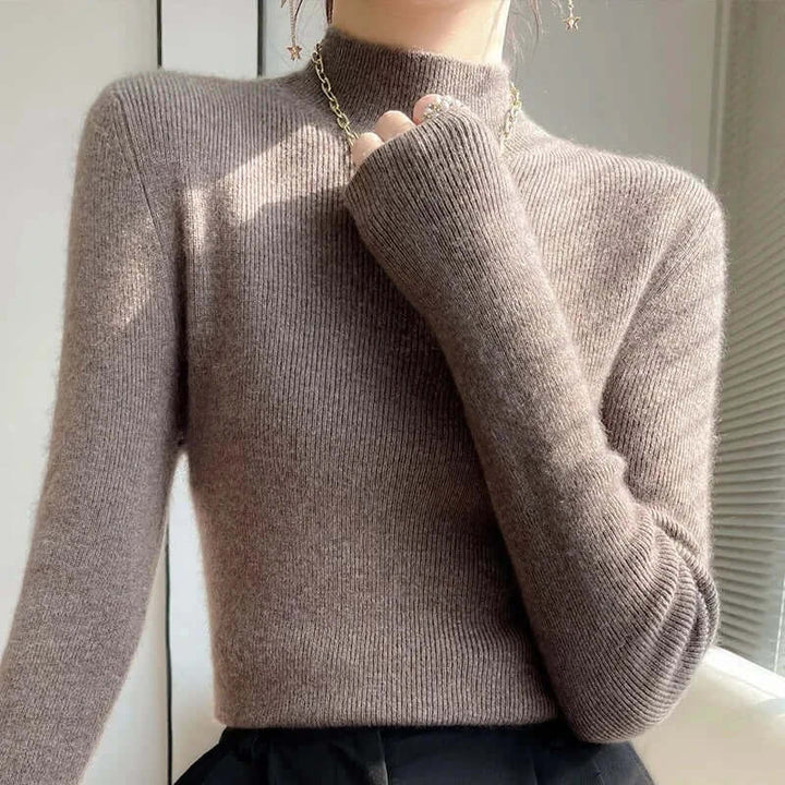 Women's Knitted Half Turtleneck Sweater