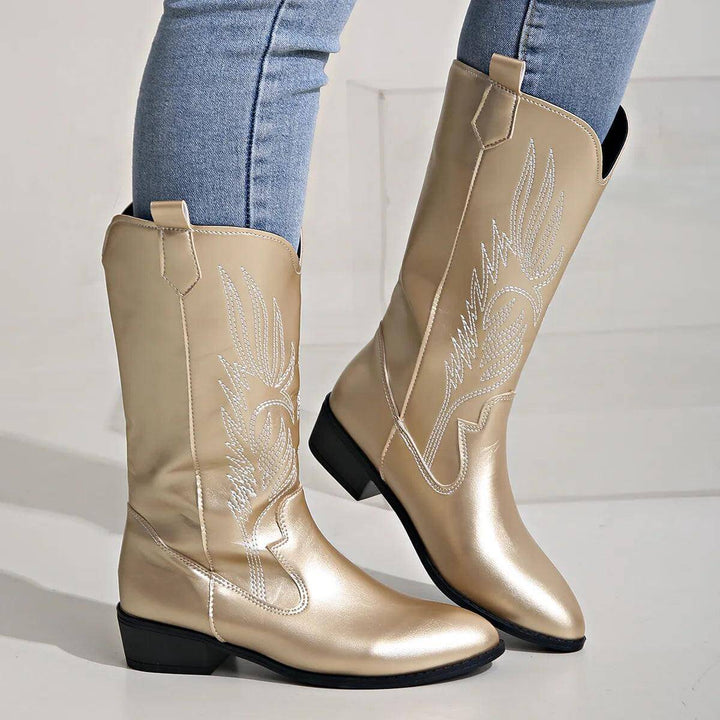Women's PU Leather Cowboy Boots
