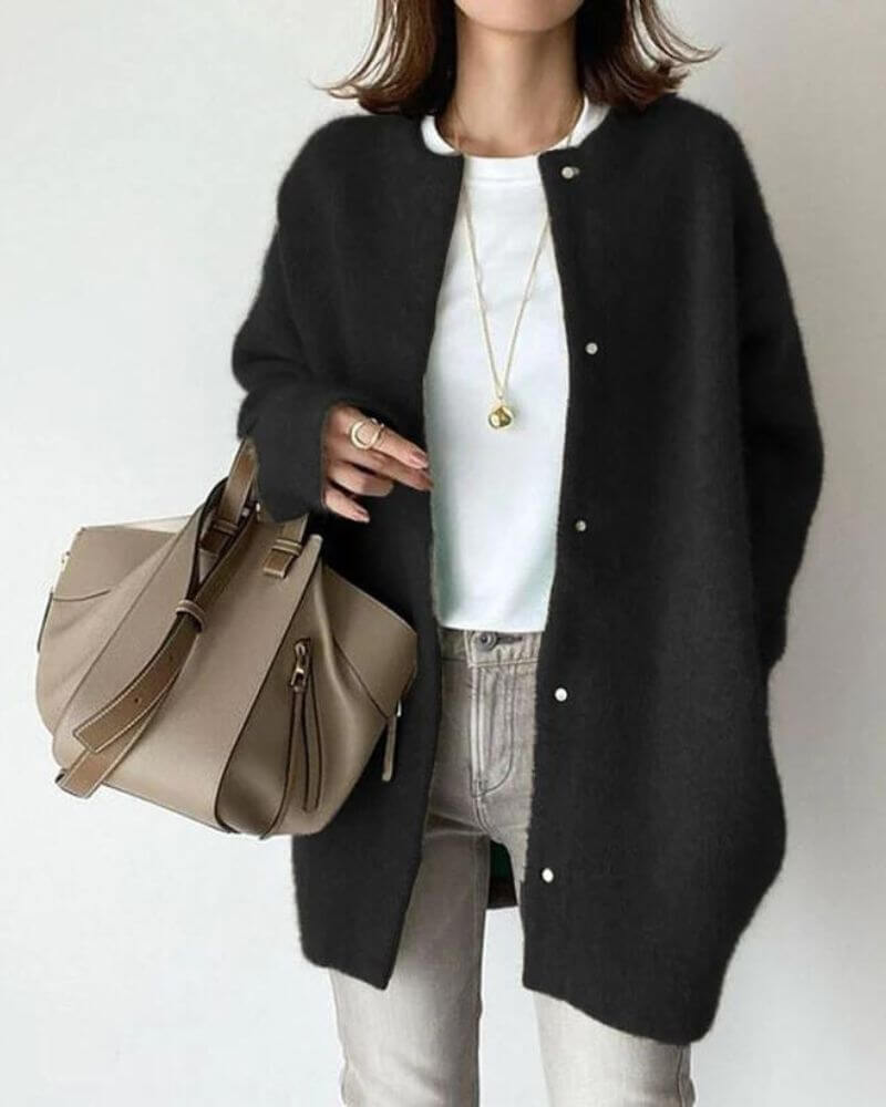 Women's Soft Knitted Cardigan - Warm Open Front