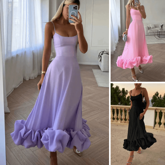 Elegant Floral Embellished A-Line Midi Dress