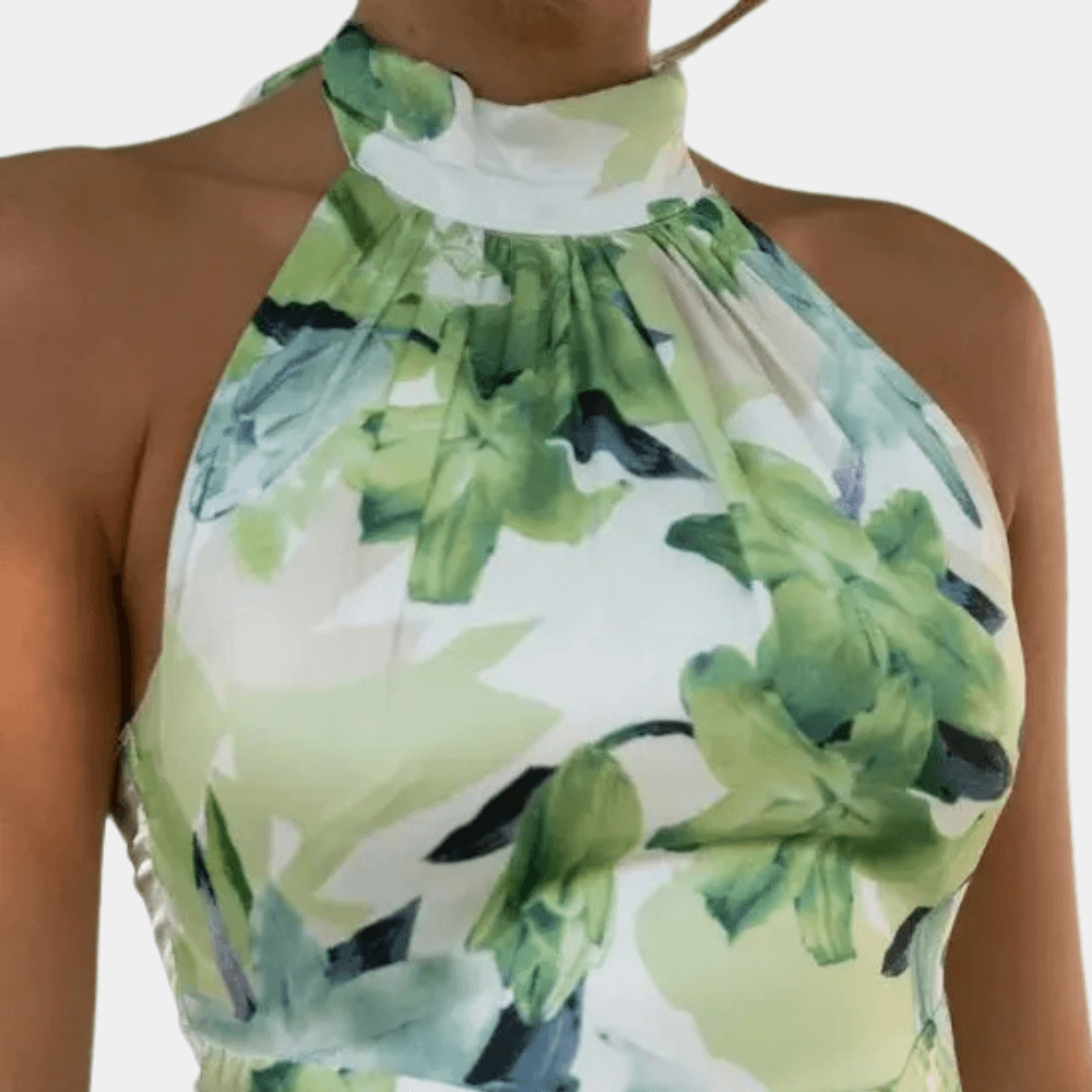 Floral Halter Neck Midi Dress