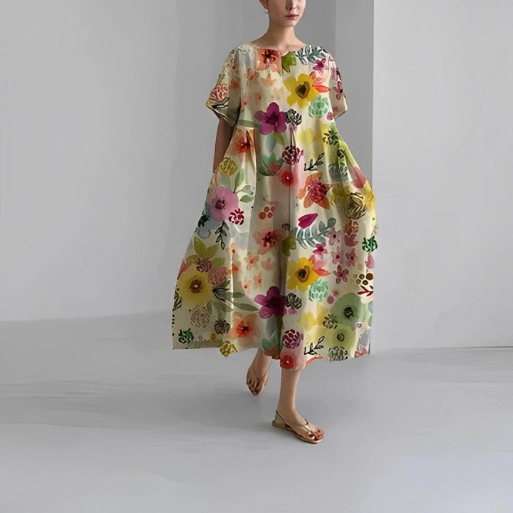 Women's Floral Casual Loose Swing Dress