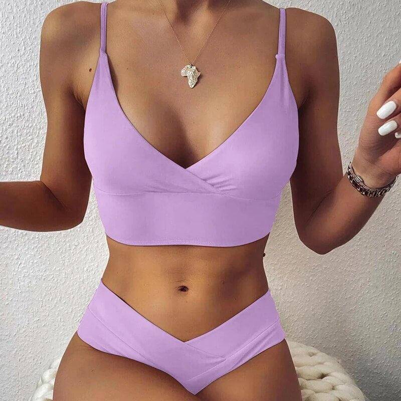 High-Waisted Ruffle Bikini Set