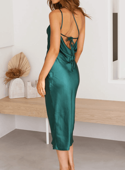Satin Midi Slip Dress