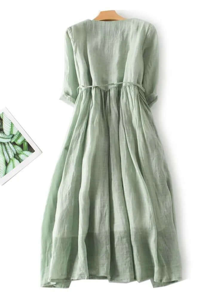 Women's Cotton Linen Dress