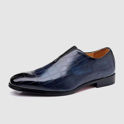 Men's Stone Pattern Leather Oxford Shoes