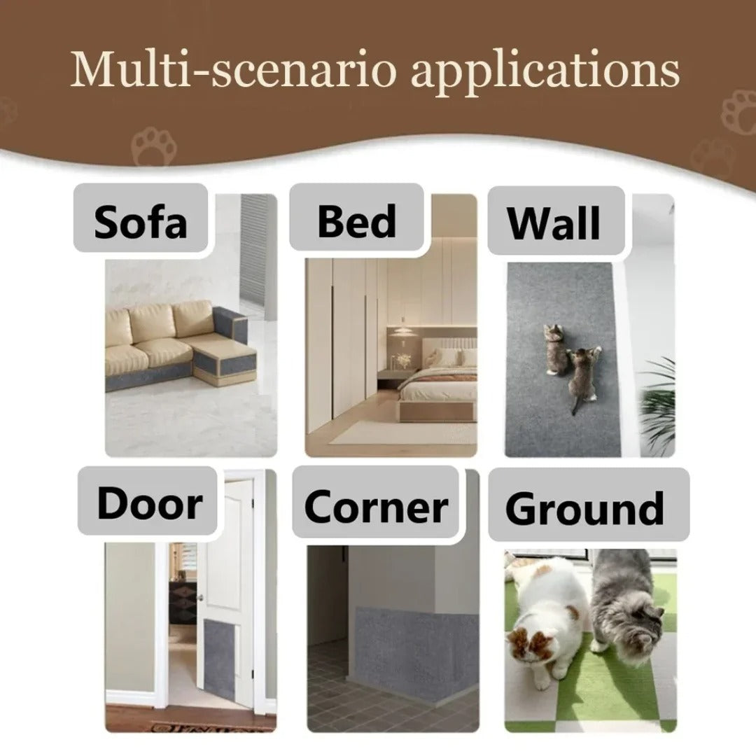 DIY Universal Cat Scratch Guard, durable fabric protector in beige, cut to fit, blends with furniture for stylish pet demarca