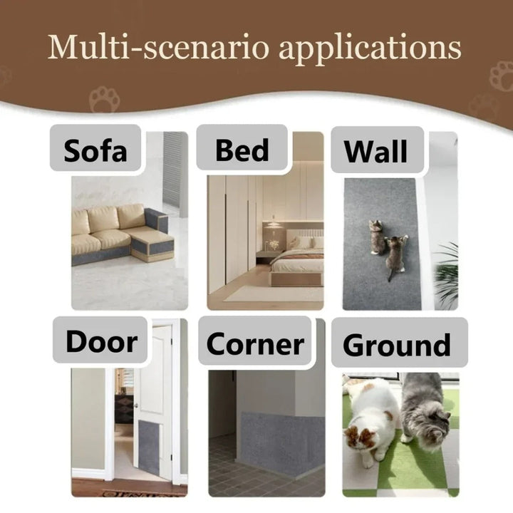 DIY Universal Cat Scratch Guard, durable fabric protector in beige, cut to fit, blends with furniture for stylish pet demarca
