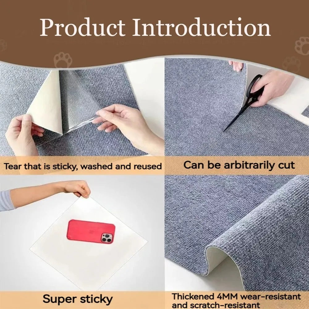 DIY Universal Cat Scratch Guard, durable fabric protector in beige, cut to fit, blends with furniture for stylish pet demarca
