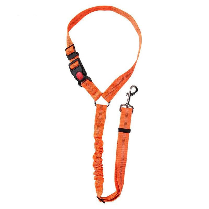 Dog car safety belt, adjustable with 360-degree swivel clip, black color, fits all car types, ensures pet comfort and securit