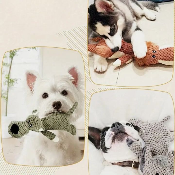 Durable dog toy for strong teeth, robust texture, designed for chewing and fetching, ideal for vigorous play sessions.