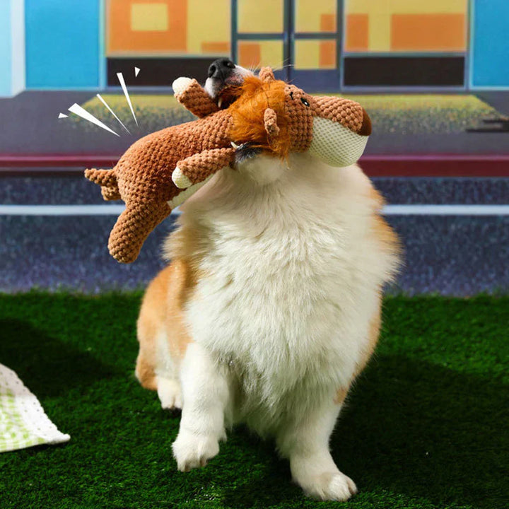 Durable dog toy for strong teeth, robust texture, designed for chewing and fetching, ideal for vigorous play sessions.