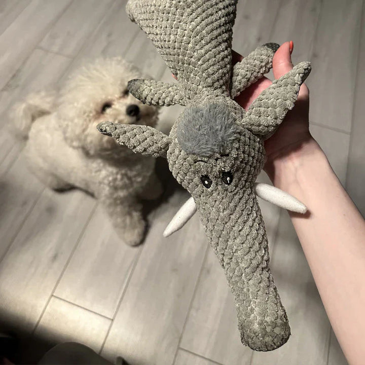 Durable dog toy for strong teeth, robust texture, designed for chewing and fetching, ideal for vigorous play sessions.