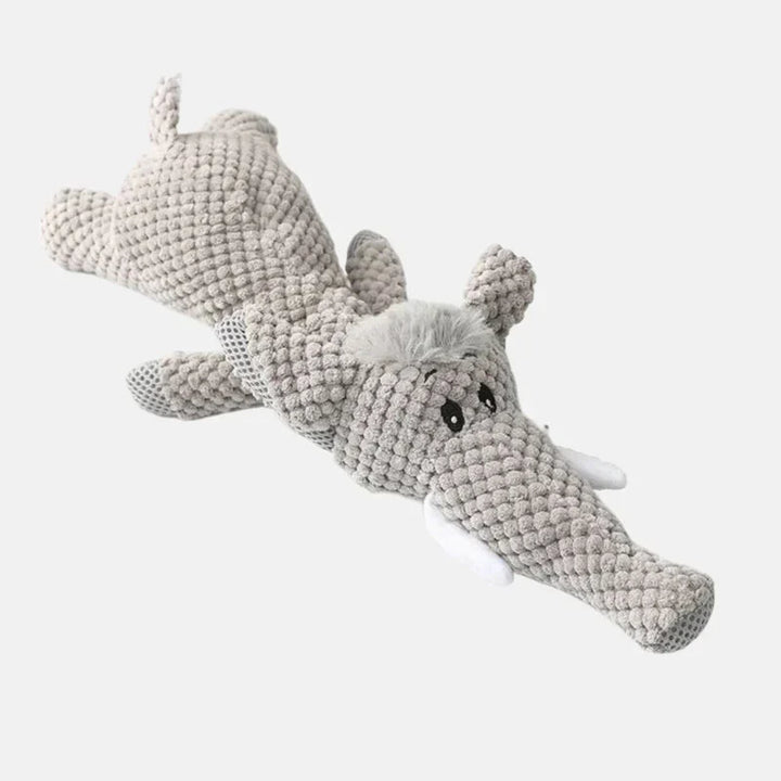 Durable dog toy for strong teeth, robust texture, designed for chewing and fetching, ideal for vigorous play sessions.
