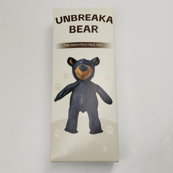 "Durable plush dog teddy in soft beige fabric, ideal for pet playtime and comfort. Perfect for chewing and cuddling."