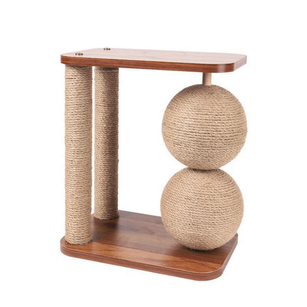 "Durable sisal cat scratching ball, robust design, fits home decor, prevents furniture damage, promotes healthy play."
