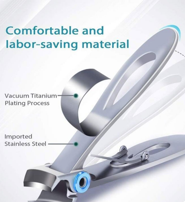 Durable stainless steel nail clipper with ergonomic grip, ultra-sharp blades for men and women, ideal for tough nails.