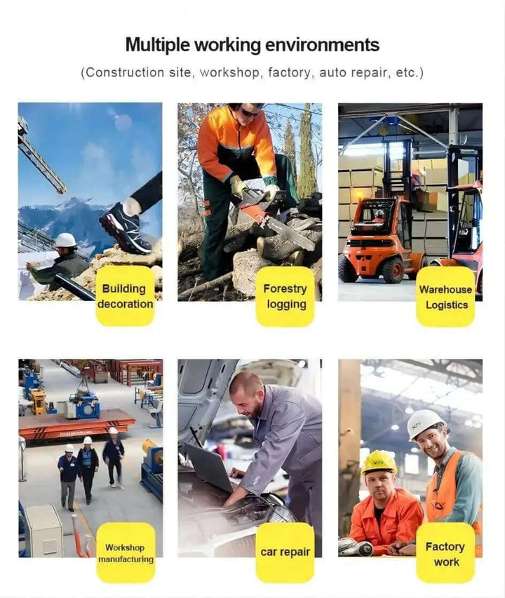 Men's Steel Toe Work Safety Shoes with Rotating Buckle