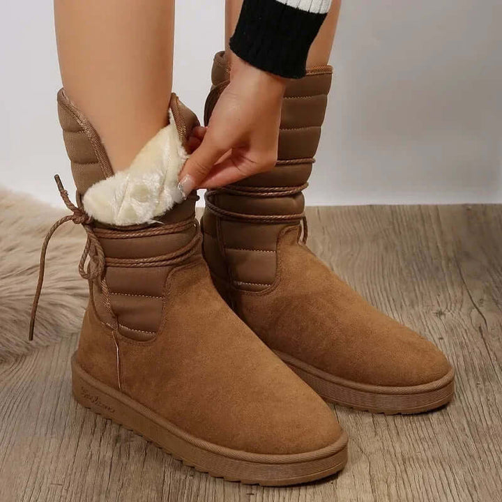 Women's Fur Lined Lace-Up Winter Boots