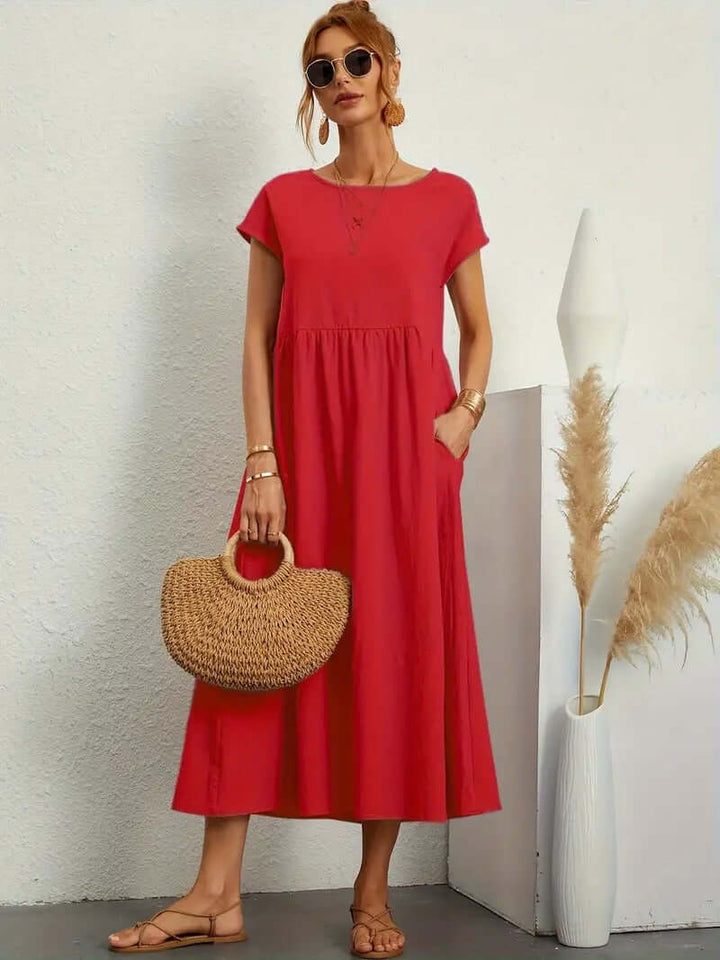 Summer Sleeveless Dress with Handbag