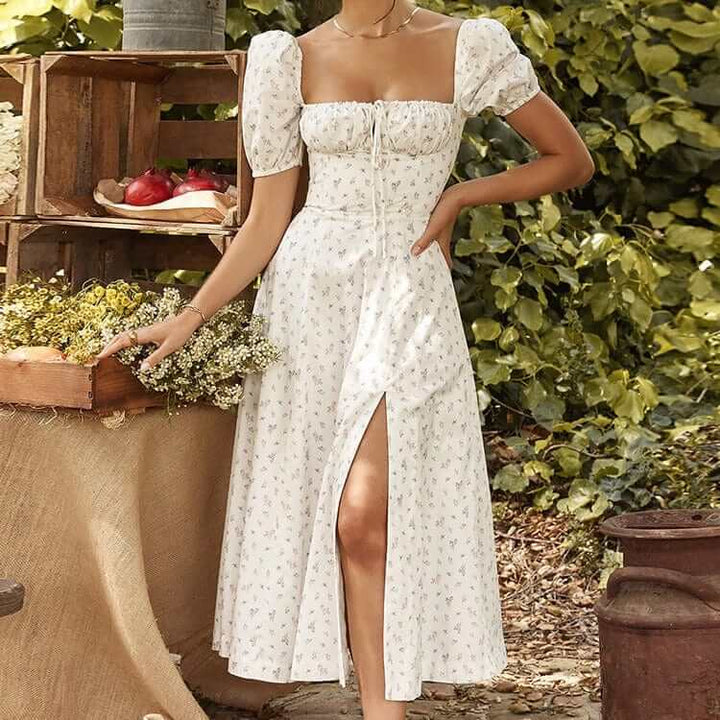 Summer Midi Dress - Elegant Floral Print