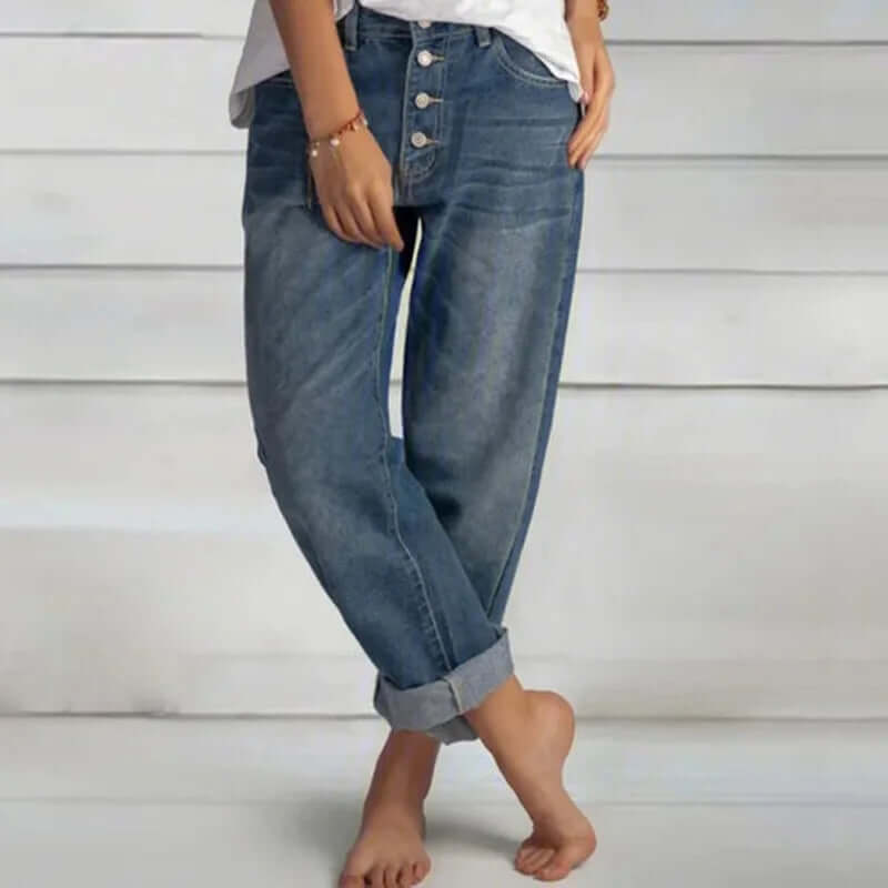 Women's High-Waisted Loose Denim Jeans