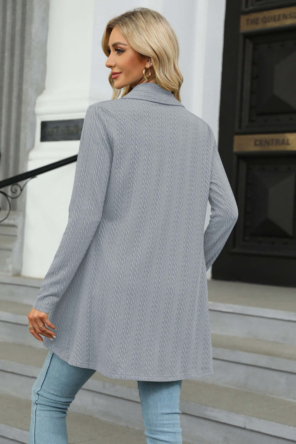 Women's Casual Longline Open Cardigan