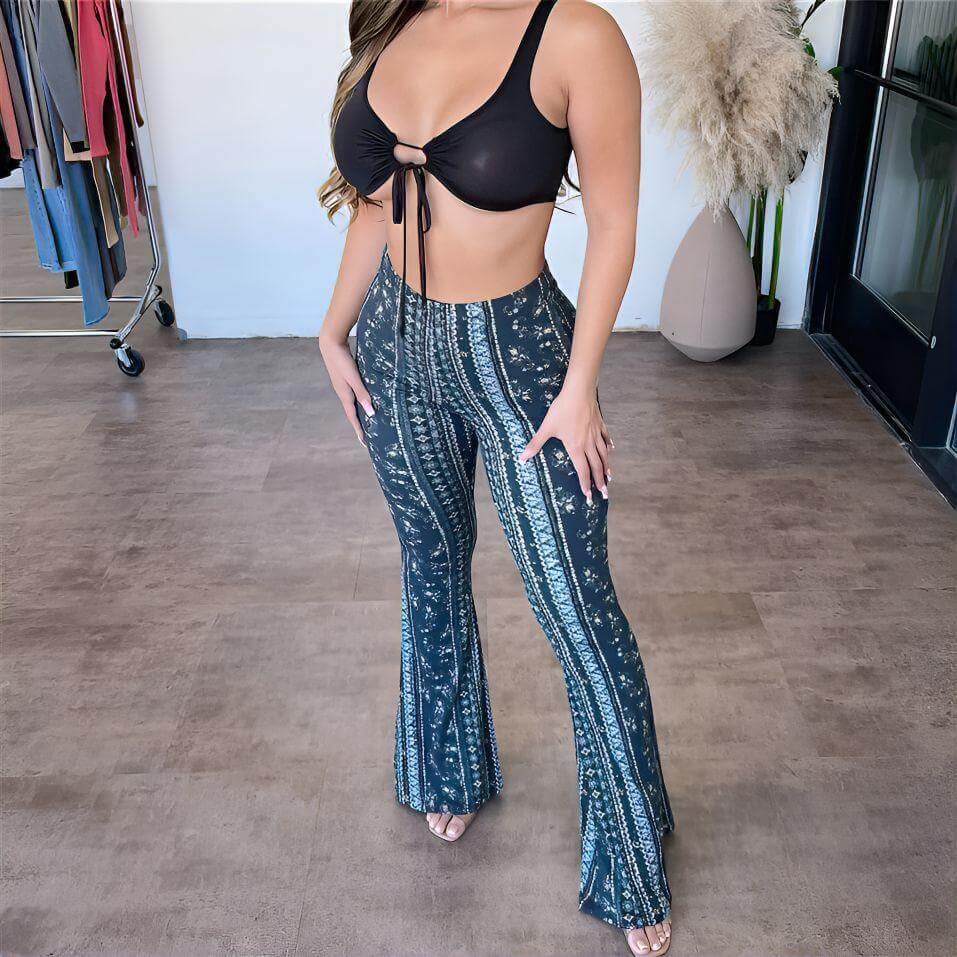 Women's Flared Cut-Out Trousers