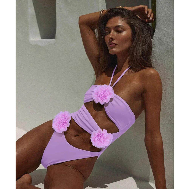 Floral Cut-Out Monokini Swimsuit