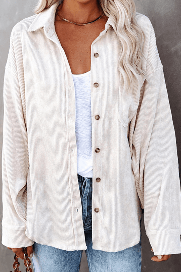 Women's Relaxed Fit Drop Shoulder Long Sleeve Shirt