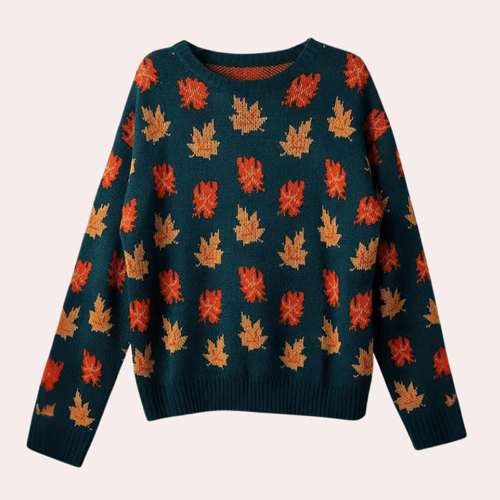 Women's Knitted Leaf Pattern Jumper
