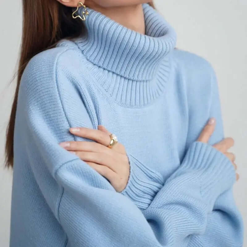 Women's Oversized Turtleneck Knitted Jumper