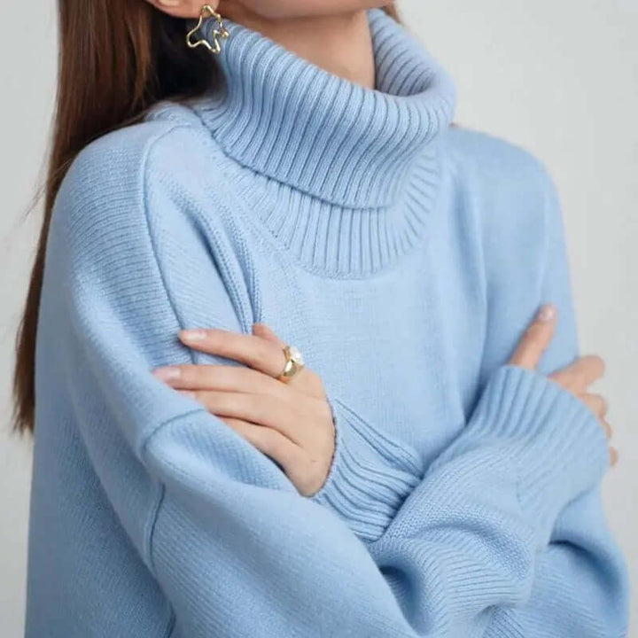 Women's Oversized Turtleneck Knitted Jumper