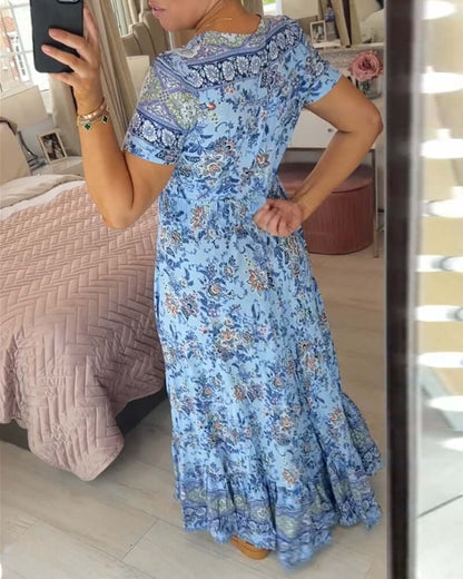 Women's Floral Boho Maxi Dress