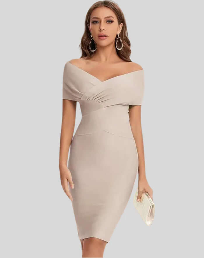Elegant Off-Shoulder Midi Dress