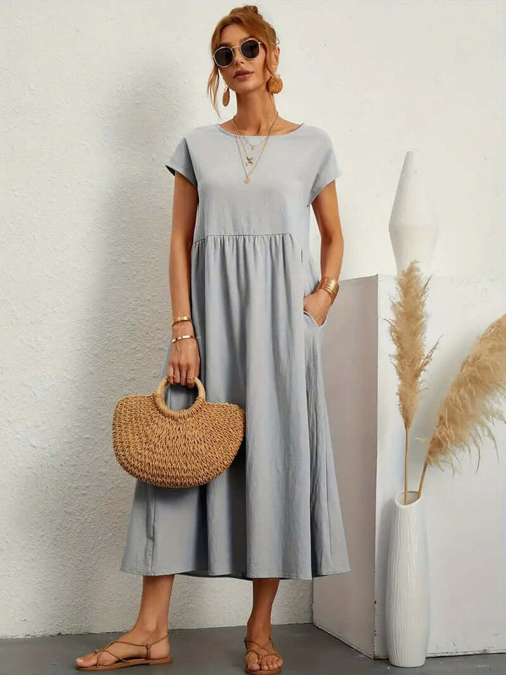 Summer Sleeveless Dress with Handbag