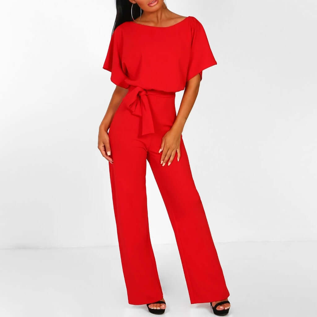 Elegant Women's Belted Jumpsuit