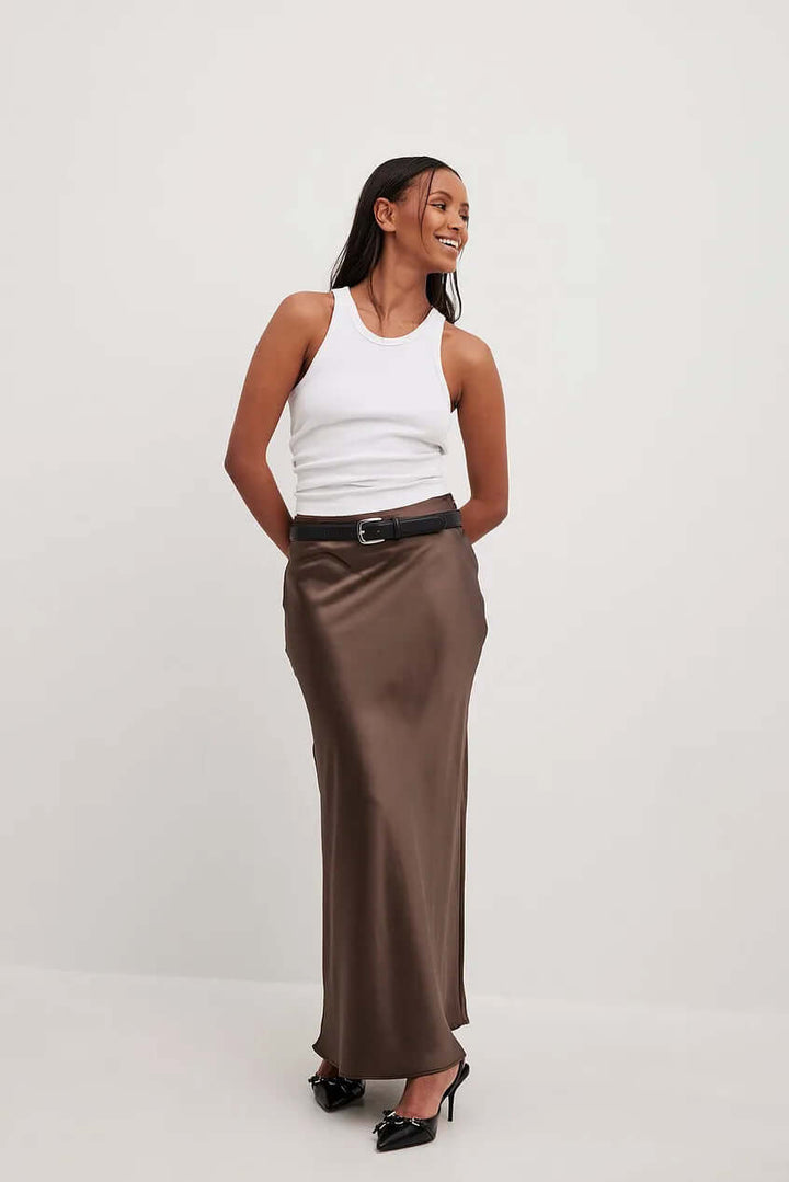 Satin Maxi Skirt - Flowing A-Line