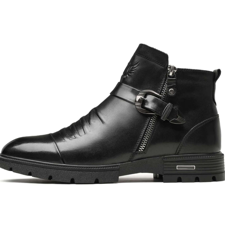Men's Leather Mid-Rise Slip-On Boots