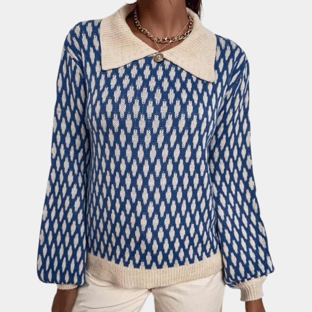 Women's Knitted Collared Sweater