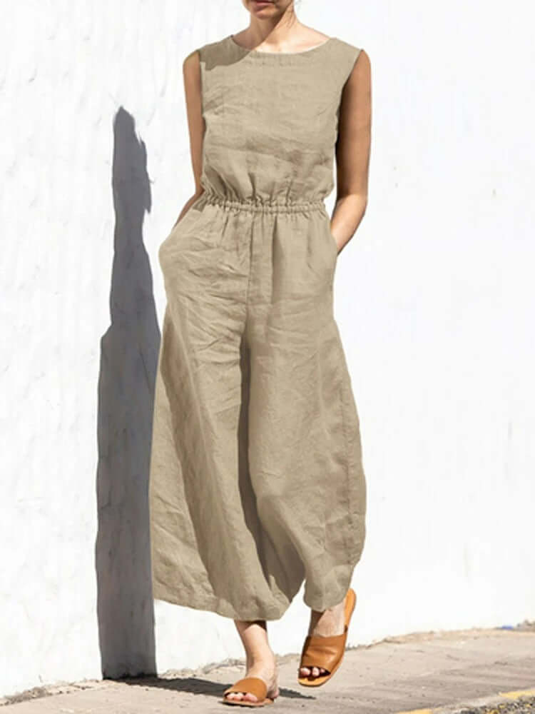 Sleeveless Women's Jumpsuit - Casual & Formal