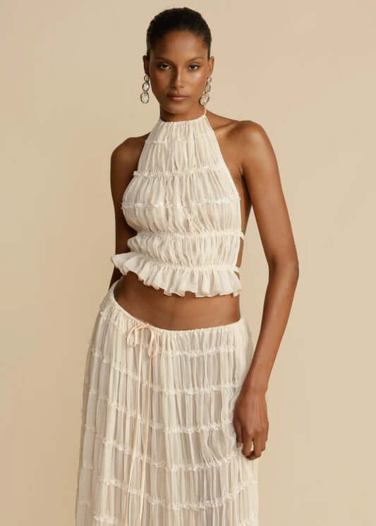 Women's Halter Top and Mini Skirt Set